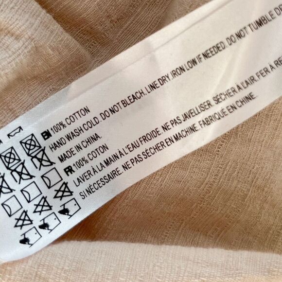 En Saison Viggo Sleeveless Tiered Mini Dress Womens Medium Beige Cotton Natural - Picture 16 of 16